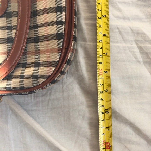 Vintage 80s Plaid Canvas/ Leather Cross Body Bag - Picture 11 of 16